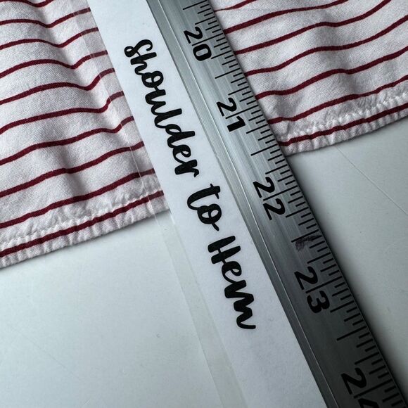 Samsoe Samsoe Oversized Striped Tee Womens Small Line Syrah Red White Boxy Top - Picture 7 of 9